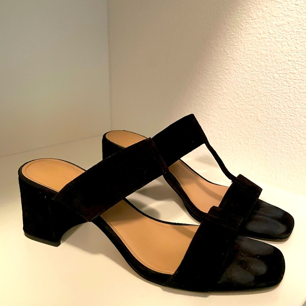 Black Suede slides